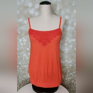 Express Orange Embellished Tank